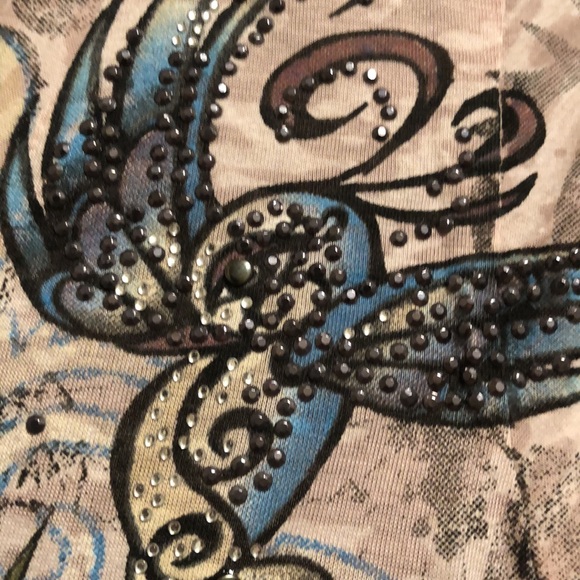 HTF RARE NWOT AXR XZAVIER Top. Lots of Rhinestones. Very detailed design. Bling - Picture 6 of 14
